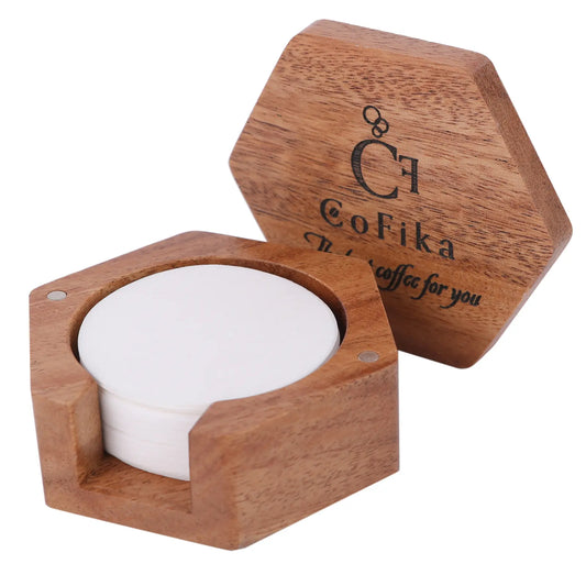 CoFika マキネッタ用ペーパーフィルターケース｜60mmまで収まる上質ウォルナット製 CoFika